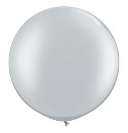 Jumbo latexový balón Metallic Silver 76cm
