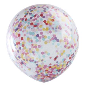 Jumbo latexový balón s farebnými konfetami 90cm