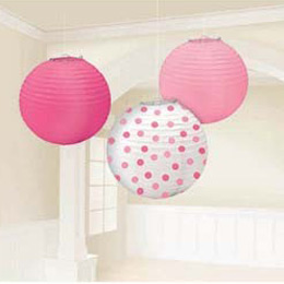 Lampióny Pink Dots 3ks v balení