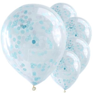 Latexové balóny Blue Confetti 5ks v balení