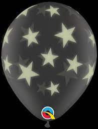 Latexové balóny Diamond Clear Glow Stars-A 5ks v balení