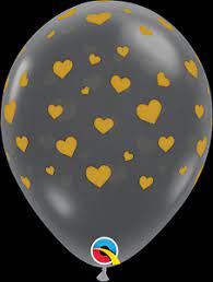 Latexové balóny Diamont Clear Gold Heart 5ks v balení