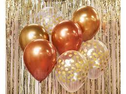 Latexové balóny  Gold&Rose Gold Chrom 7ks v balení
