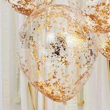Latexové balóny Gold Shredded Confetti 5ks v balení
