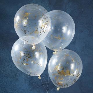 Latexové balóny Gold Star Glitter 5ks v balení