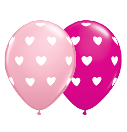 Latexové balóny Hearts Pink/Berry 5ks v balení