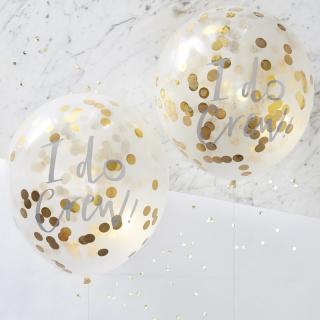 Latexové balóny I DO CREW Gold Confetti 5ks v balení