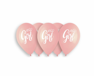 Latexové balóny Its Girl pink  5ks v balení