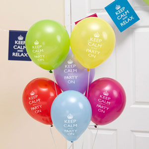 Latexové balóny Keep Calm and Party On 8ks v balení