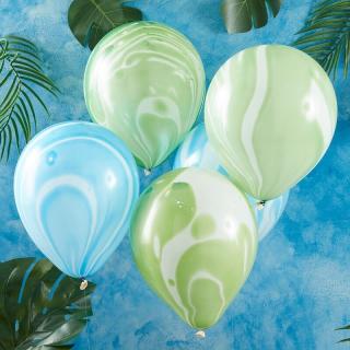 Latexové balóny Mramorové modro zelené 10ks v balení