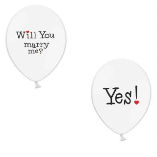 Latexové balóny Will You Marry Me ? Yes ! 5ks v balení