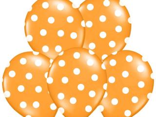Latexový balón ˝11˝ Oranžový s bielymi bodkami 1ks v balení