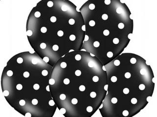 Latexový balón ˝11˝  Pastel Black Dots White 1ks v baleni