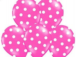 Latexový balón ˝11˝ Pastel Hot Pink White Dots 1ks v balení