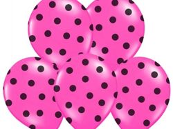 Latexový balón ˝11˝ Pastelovo Ružový s čiernymi bodkami 1ks v balení
