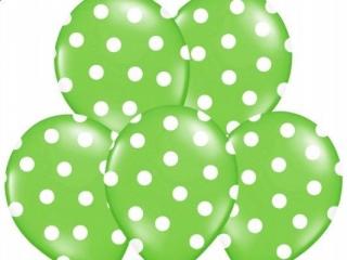Latexový balón ˝11˝ Zelený s bielymi bodkami 1ks v balení