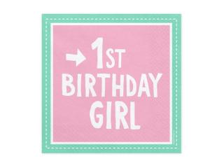 Servítky 1st Birthday Girl 20ks v balení