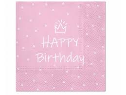 Servítky Korunka Happy Birthday Pink 20ks v balení