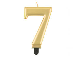Sviečka číslo ,,7,, Gold Chrom