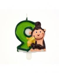 Sviečka číslo ,,9,, s opičkou