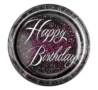 Tanier Happy Birthday Black&Pink 8ks v balení