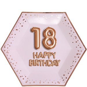 Tanier Rose Gold ,,18,, Happy Birthday  8ks v balení