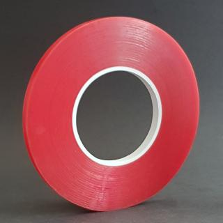 Obojstranná páska -  silno lepiaca 50m, 6/9/12mm acrylic, fóliový nosič červený 12mm/50m