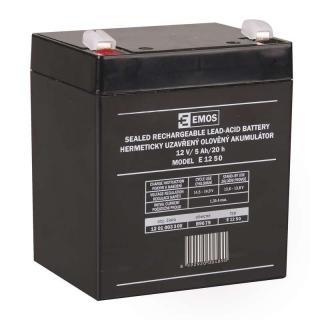 Baterie olověná  12V /  5Ah  EMOS bezúdržbový akumulátor faston 6,3mm
