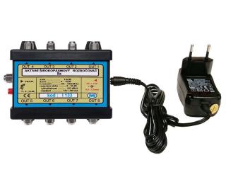IVO I133 aktivní rozbočovač 8x výstup F  18dB zisk + zdroj 12V
