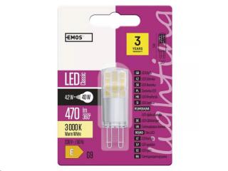 LED žárovka EMOS ZQ9542 Classic JC 4,2W G9 teplá bílá