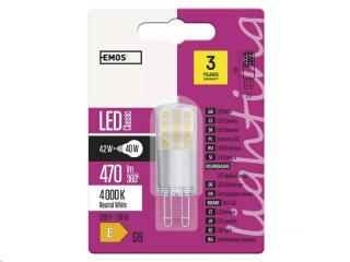 LED žárovka EMOS ZQ9543 Classic JC 4,2W G9 neutrální bílá