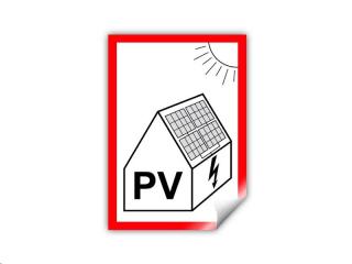 Symbol PV na fotovoltaiku 75x105 mm UV lamino - matné