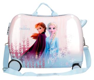 Detský kufor na kolieskach - odrážadlo - Disney Frozen 2 - modrý