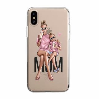 Kryt na mobil Iphone - Mama s dcérkou a shakom na mobil: iPhone 5/5S/SE