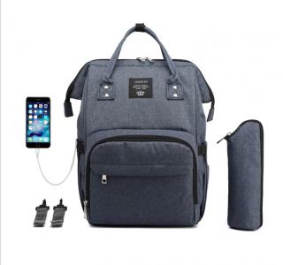 Multifunkčný batoh na kočík s USB portom - Navy