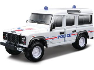 Bburago Land Rover Defender 110 1:50 biely - polícia