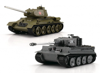 Sada World of Tanks Tankov: 1/30 RC Tiger I + T-34/85  v mierke 1/30 s IR