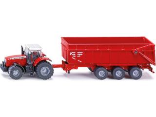 SIKU Farmer - Massey Ferguson traktor s přívěsem 1:87