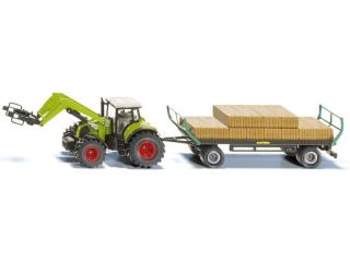 SIKU Farmer - traktor s lisovacím zariadením a ťahačom 1:50