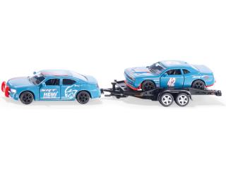 SIKU Super - Dodge Charger s pretekárskym autom na vleku 1:55