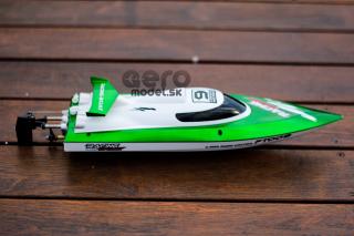 (výstavný kus, raz rozbalený) Rýchlostný RC zelený čln FT009
