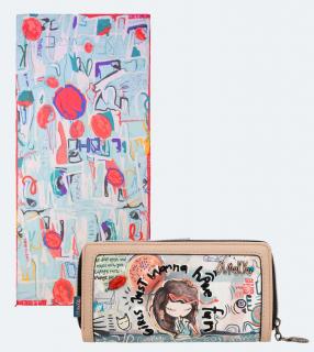 Anekke Fun & Music - Set peňaženka stredná + šatka 185 x 90cm