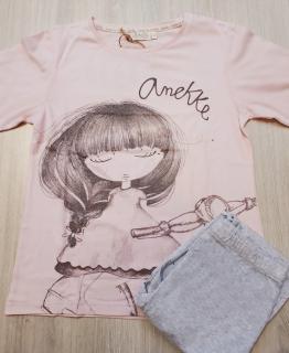 Anekke Traveller - Dievčenské pyžamo dlhé ružovo-sivé Vek: 6 rokov