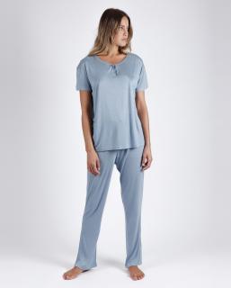 Bamboo - Dámske pyžamo z modalu s dlhými nohavicami modré Veľkosť :: L