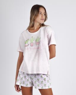 Cactus - Dámske pyžamo krátke ružové Veľkosť :: L