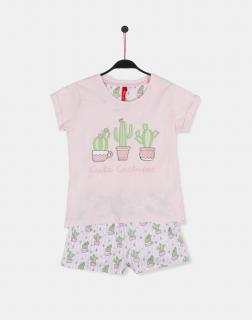 Cactus - Dievčenské pyžamo krátke ružové Vek: 12 rokov