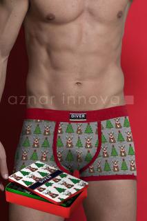 Christmas - Pánske boxerky sivo-červené Veľkosť :: L