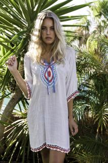 Hippy - Dámske plážové šaty biele Veľkosť :: L