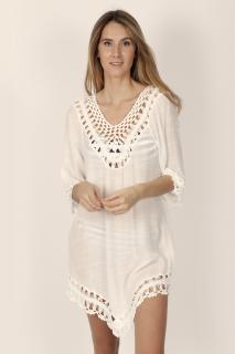 Ibiza - Dámske plážové šaty biele Veľkosť :: L