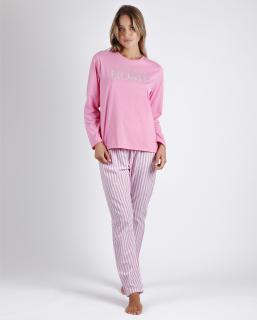 Let's Stay Home - Dámske pyžamo dlhé ružové Veľkosť :: M
